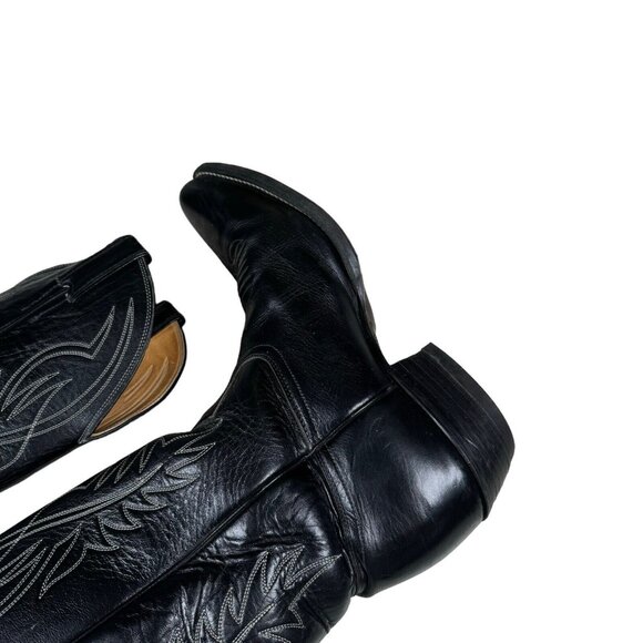 Vintage Chippewa Leather Embroidered Western Cowboy Black Boots Men's 11 D - Picture 10 of 14